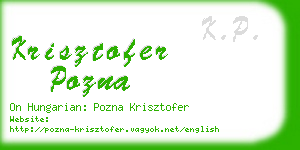 krisztofer pozna business card